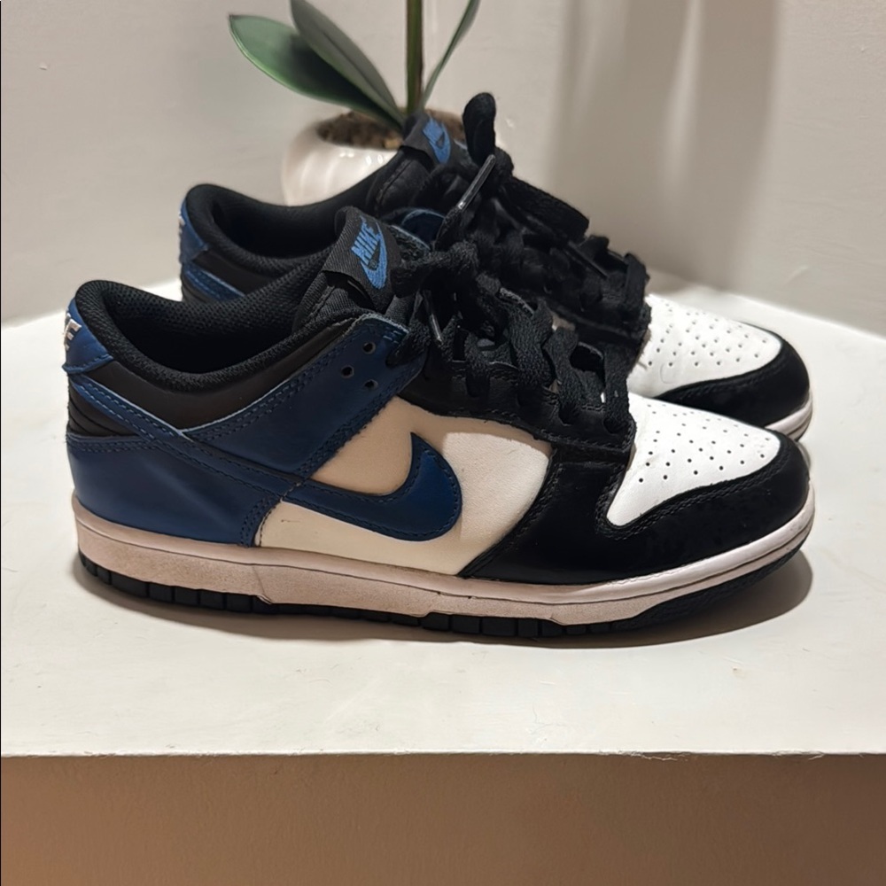 Nike Black and Blue Sneakers Classic Skateboarding Design